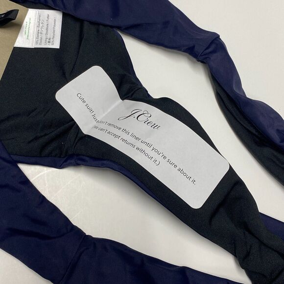 J Crew Swimsuit Womens S Blue Bikini Bottom Cheeky Curved Waist Beach BC125 Navy - Picture 4 of 7